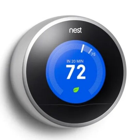 GOOGLE NEST 2nd Generation Silver Smart Learning Thermostat, Works with Phone